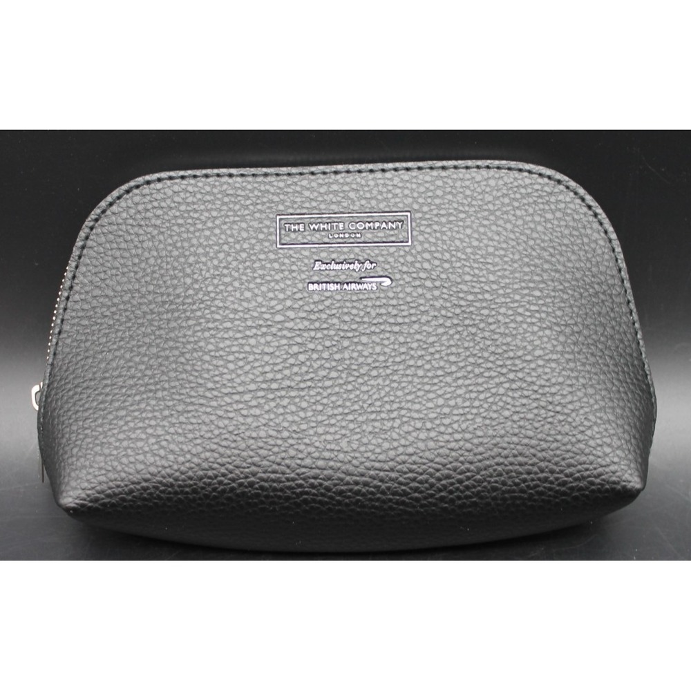 The White Company London British Airways Black Amenity Kit Travel Toiletry Bag